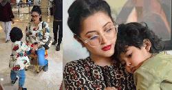 ছেলের সঙ্গে খুনসুটিতে মাতলেন পরীমণি