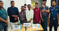 কোম্পানীগঞ্জে দেশীয় অস্ত্র ও মাদকসহ গ্রেফতার ৪