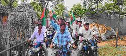 ধারাবারিষা ইউনিয়নে চেয়ারম্যান পদপ্রার্থী শামীম আহমেদের মোটরসাইকেল শোভাযাত্রা 