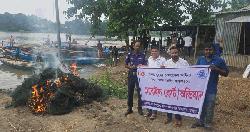 ভাঙ্গুড়ায় নিষিদ্ধ চায়না দুয়ারী জাল, ধ্বংস