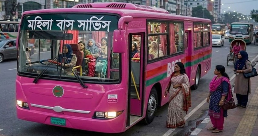 ঢাকার সড়কে আজ থেকে চালু হচ্ছে ‘পিংক বাস’