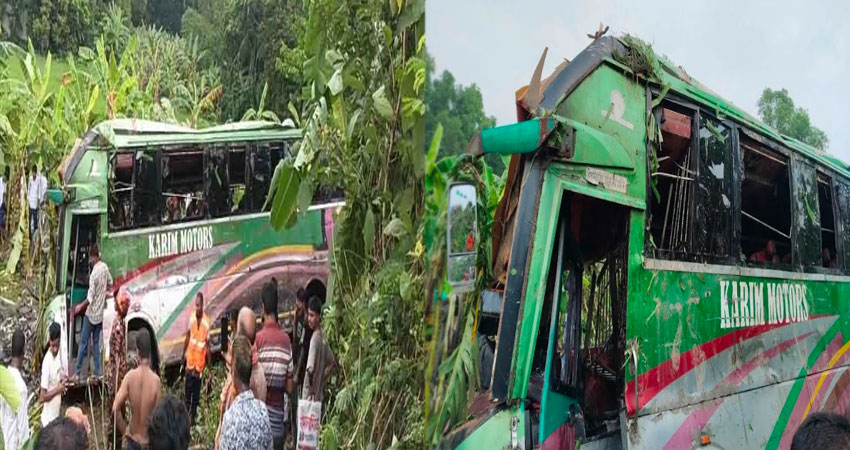 মুকসুদপুরে যাত্রীবাহী বাস নিয়ন্ত্রণ হারিয়ে খাদে পড়ে নিহত ৩, আহত ৩০ 